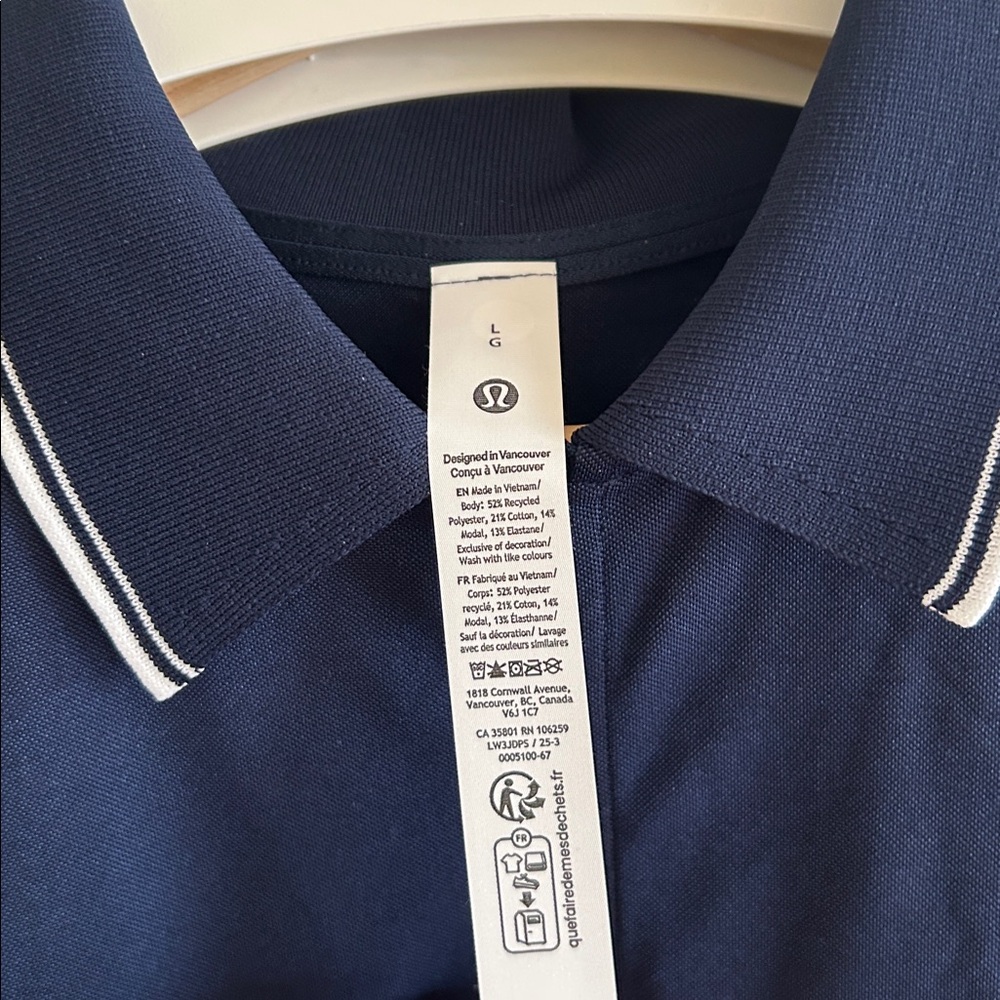 NWT Lululemon Pique Zip-Up Golf Shirt - Picture 6 of 6